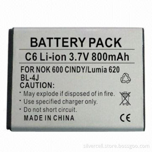Battery Pack for Nokia BL-4J, with 800mAh Capacity, OEM/ODM Orders Welcomed
